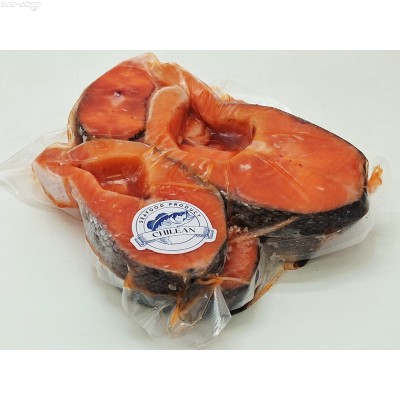 KP15 智利Coho急凍三文魚扒(約1.00kg/包，約5塊/包，抽真空包裝)網購原價HK$148.00/包，會員價HK$132.00/包